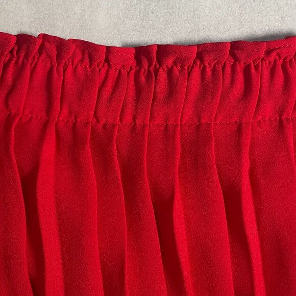 NWT J. Crew Pleated Maxi Skirt Drapey Georgette Womens 14 Candy Apple Red CG359 - Picture 5 of 13